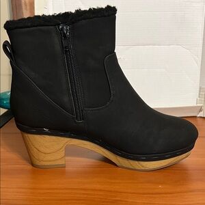 Style & Co. Black Heeled Boots with Tan Sole